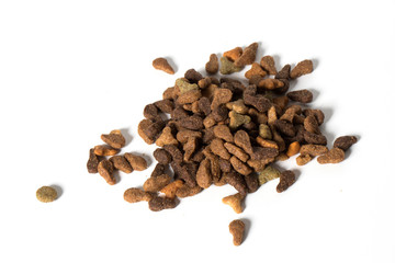 food for dogs isolated on white background