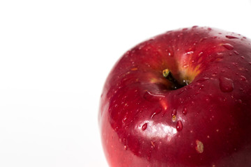 Fresh red apple on white background