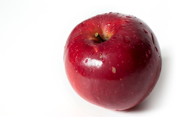 Fresh red apple on white background