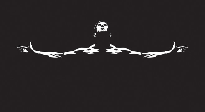 Athletic man. Vector is available 