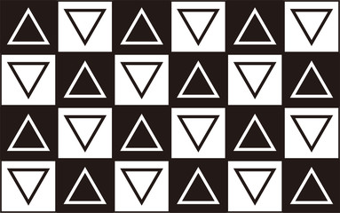 Black and white background with triangular and square lines.