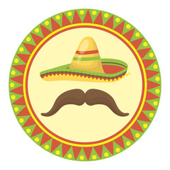 traditional mexican hat with mustache