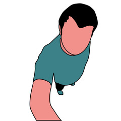 man makes selfie. isolated cartoon vector illustration