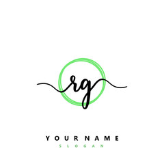 Obraz premium RG Initial handwriting logo vector