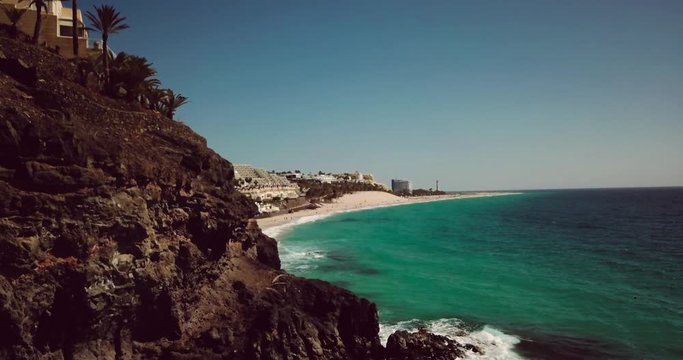 Fuerteventura, Spanien, wellen, natur, wasserlandschaft, meer, ozean, urlaub, insel, sonne, sonnenuntergang, raue see, türkis, blau, background, strand, sand, beach, 