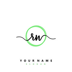 RN Initial handwriting logo vector