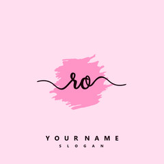 RO Initial handwriting logo vector