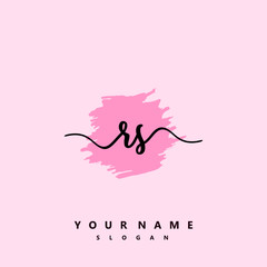 RS Initial handwriting logo vector