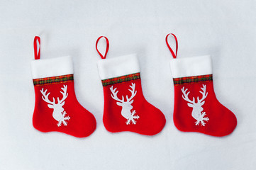 New Year sock for presents/new year decoration for a fireplace