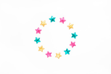 Decorative stars round wreath frame