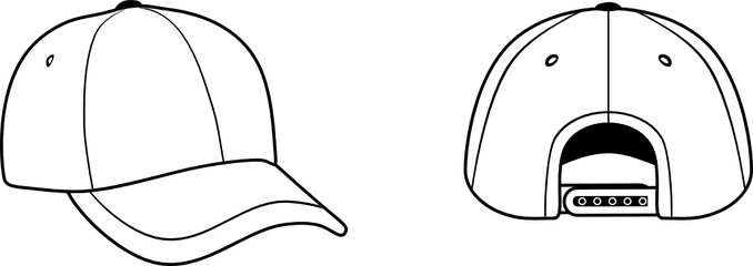 Baseball cap. Corner and back view
