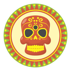 traditional mexican skull head icon