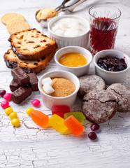 Unhealthy products high in sugar