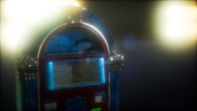 retro jukebox in the dark