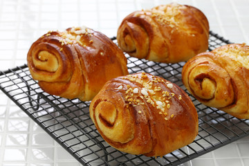 Homemade finnish cinnamon rolls, freshly made
