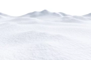 Foto op Plexiglas Sneeuw heuvels geïsoleerd op witte achtergrond © alexus