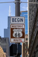 Gordijnen Historic Route 66 Chicago, illinois, USA, United state of America © THANANIT