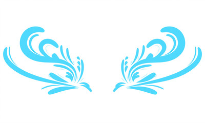 Fototapeta na wymiar vector illustration of blue wings