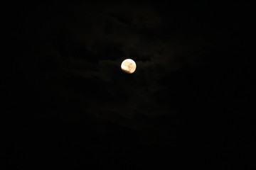 full moon on blue sky