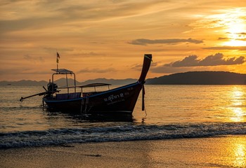 Krabi province, Thailand on a sunset day