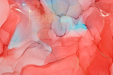  Abstract colorful background, wallpaper. Mixing acrylic paints. Modern art. Paint marble texture. Alcohol ink colors  translucent