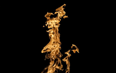 Fire flames on black background. fire on black background isolated. fire patterns