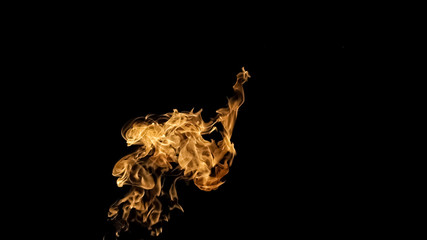 Fire flames on black background. fire on black background isolated. fire patterns