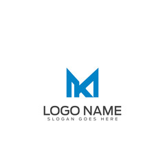 Logo Design Concept with abstract M Leter, Blue Color for Your Corporate / Business