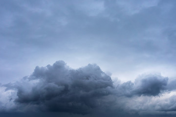 Background of overcast sky, dark clouds before rain
