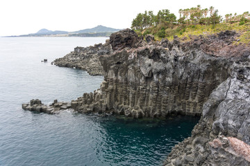Daepo Jusangjeolli Cliff at Jeju island, South Korea