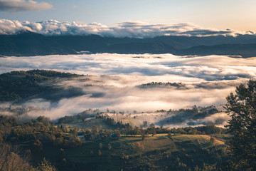 sunset over the sea of clouds