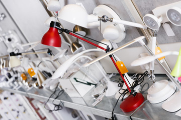 Image of various modern desk lamp in the shop