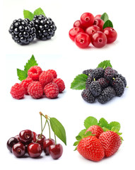 Collage of sweet berries.