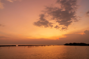 Fototapeta na wymiar Sunset on a sea