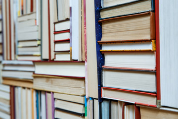 Books stack texture and background