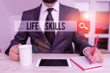 Word writing text Life Skills. Business photo showcasing skill that is necessary for full...