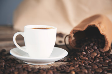 cup of coffee with grain