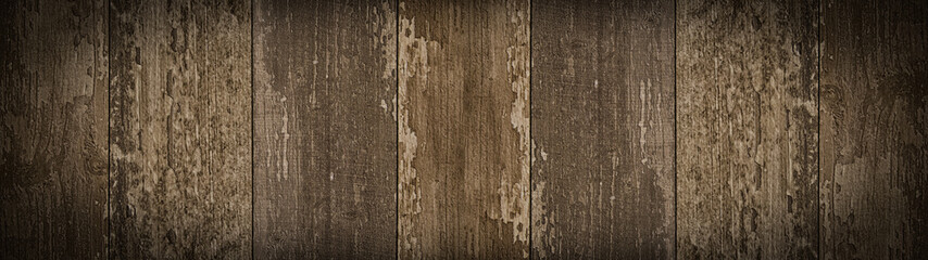 Fototapeta na wymiar old brown rustic dark wooden texture - wood background panorama long banner