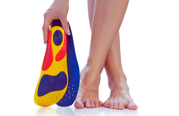 orthopedic insoles and female feet