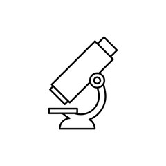 Microscope icon in flat style isolated on grey background. For your design, logo. Vector illustration.