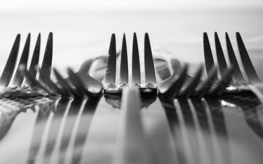 set of kitchen knives