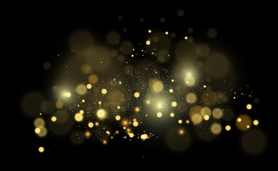 Brilliant gold dust vector shine. Glittering shiny ornaments for background. Vector illustration.