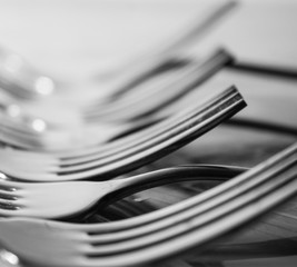 fork and spoon on plate