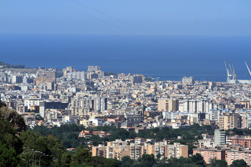 Fototapeta premium Monreale, Italy - 3 July 2016: Photo Panorama of Palermo from Monreale