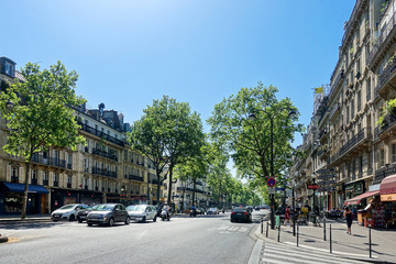 Obraz na płótnie Canvas PARIS, FRANCE - May 6, 2018: Street view of Paris city, France.