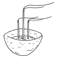 Incense icon. Chinese incense sticks vector illustration. Incense sticks hand drawn.