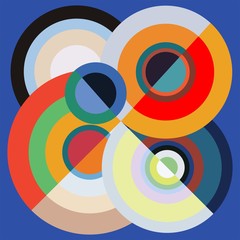  Multicolored, abstract background. Repeating circles.