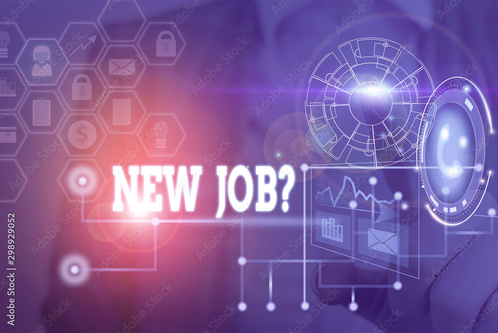 Poster handwriting text writing new job question. conceptual photo formal meeting which someone asked find 