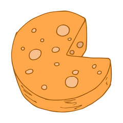 Cheese icon. Vctor illustration of cheese. Hand drawn cheese.