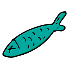 Fish doodle. Vector illustration of a fish. Hand drawn fish.